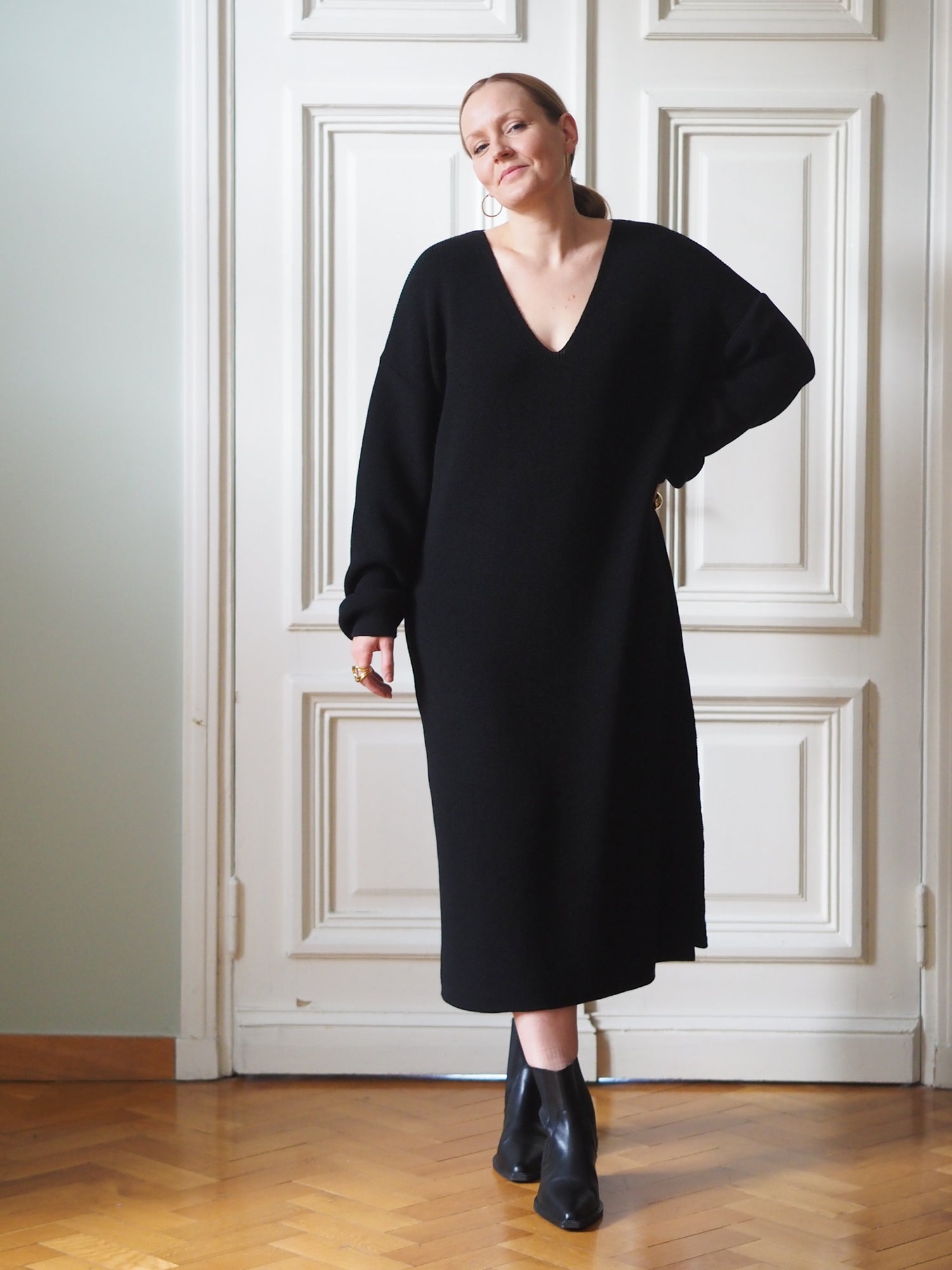 Amara Knit Dress, Black