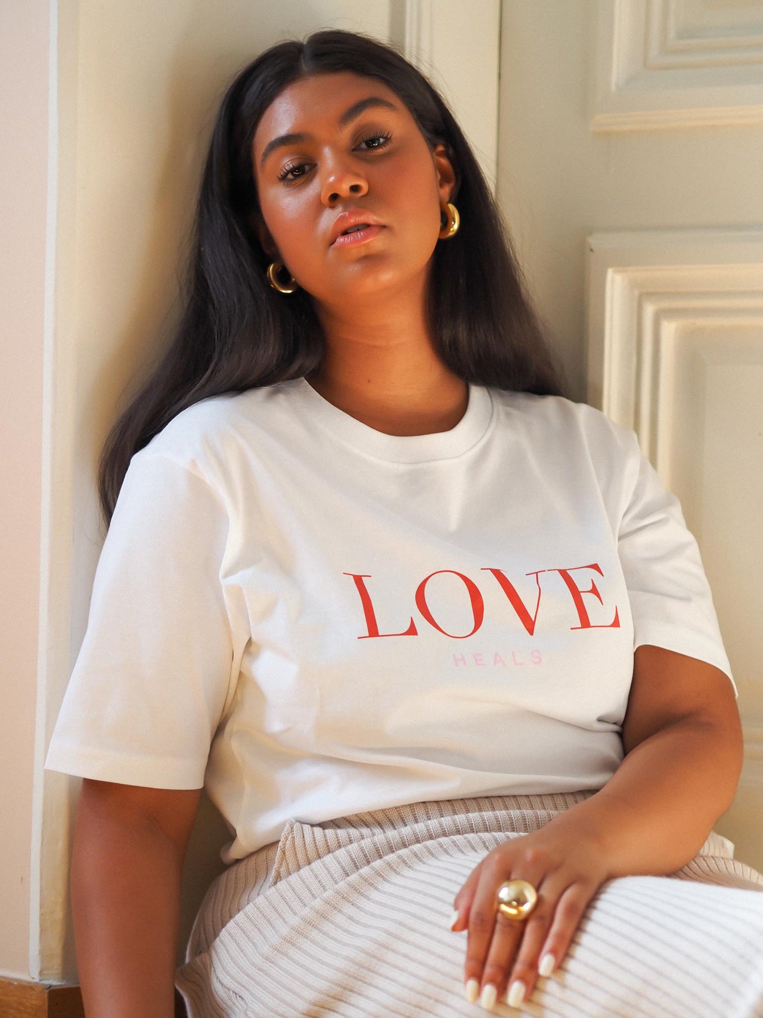 Love Heals Oversize T-shirt, White