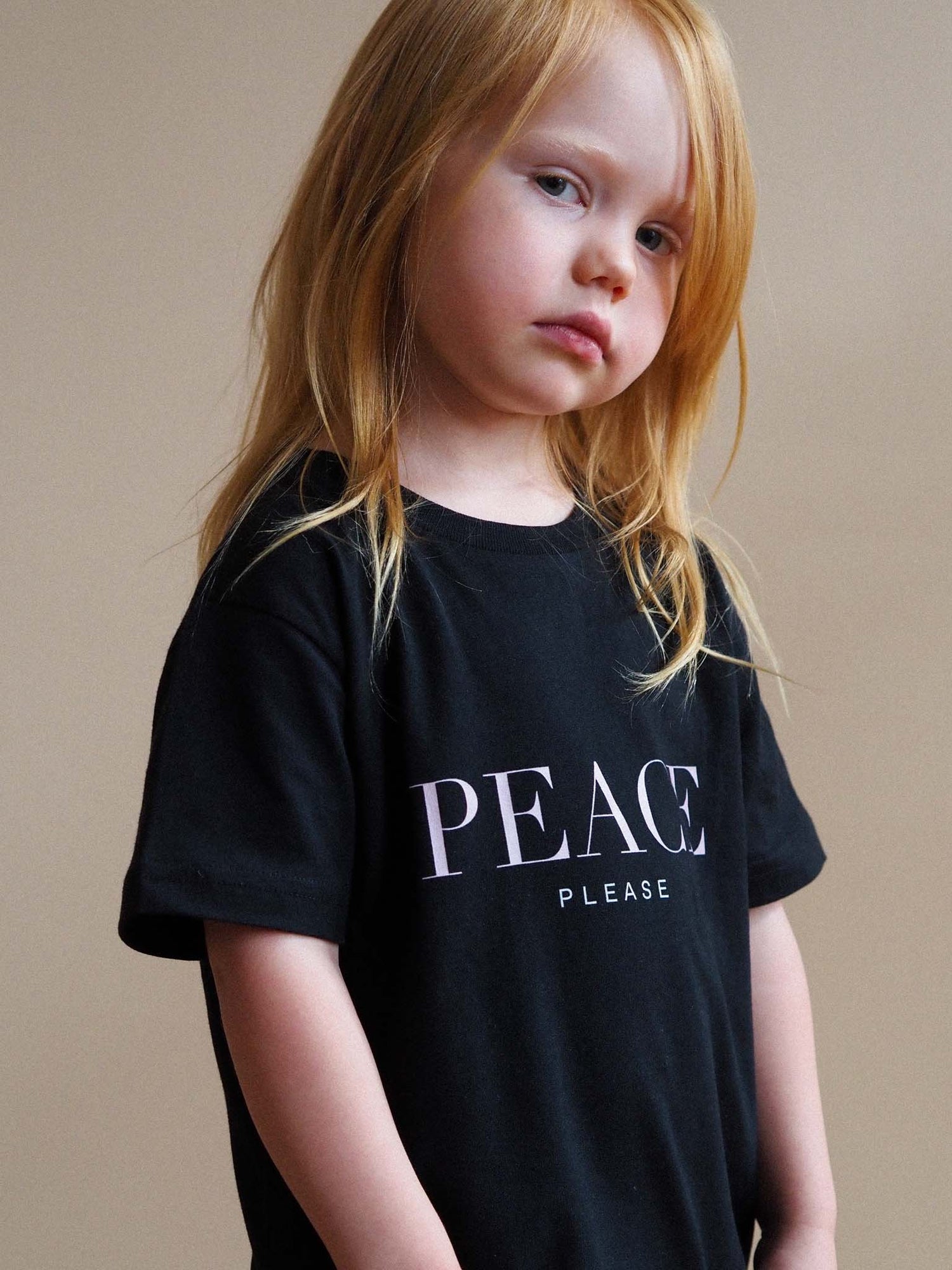 Peace Please Kids T-shirt, Black