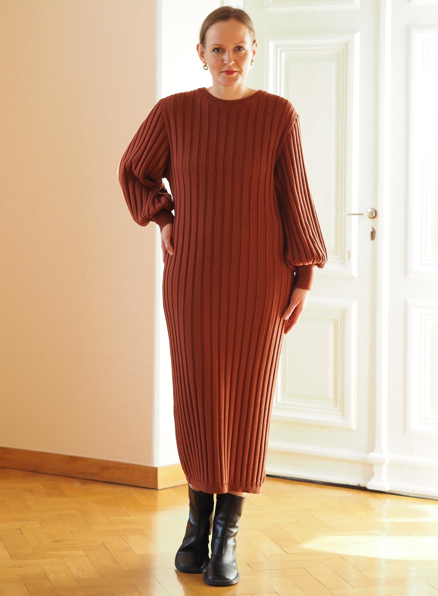 Dreamworld Knit Dress, Maple Syrup