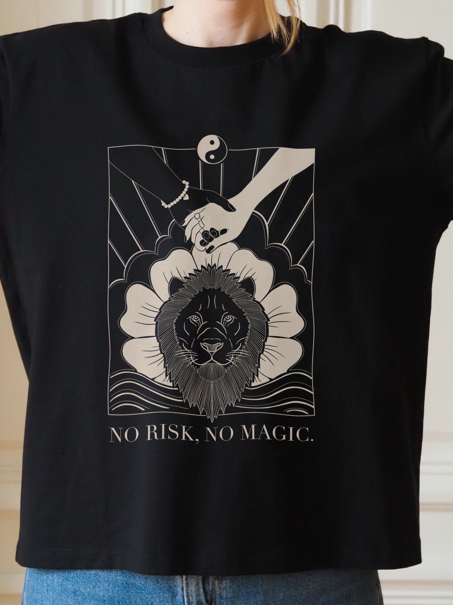 No Risk, No Magic Boxy Tee, Black