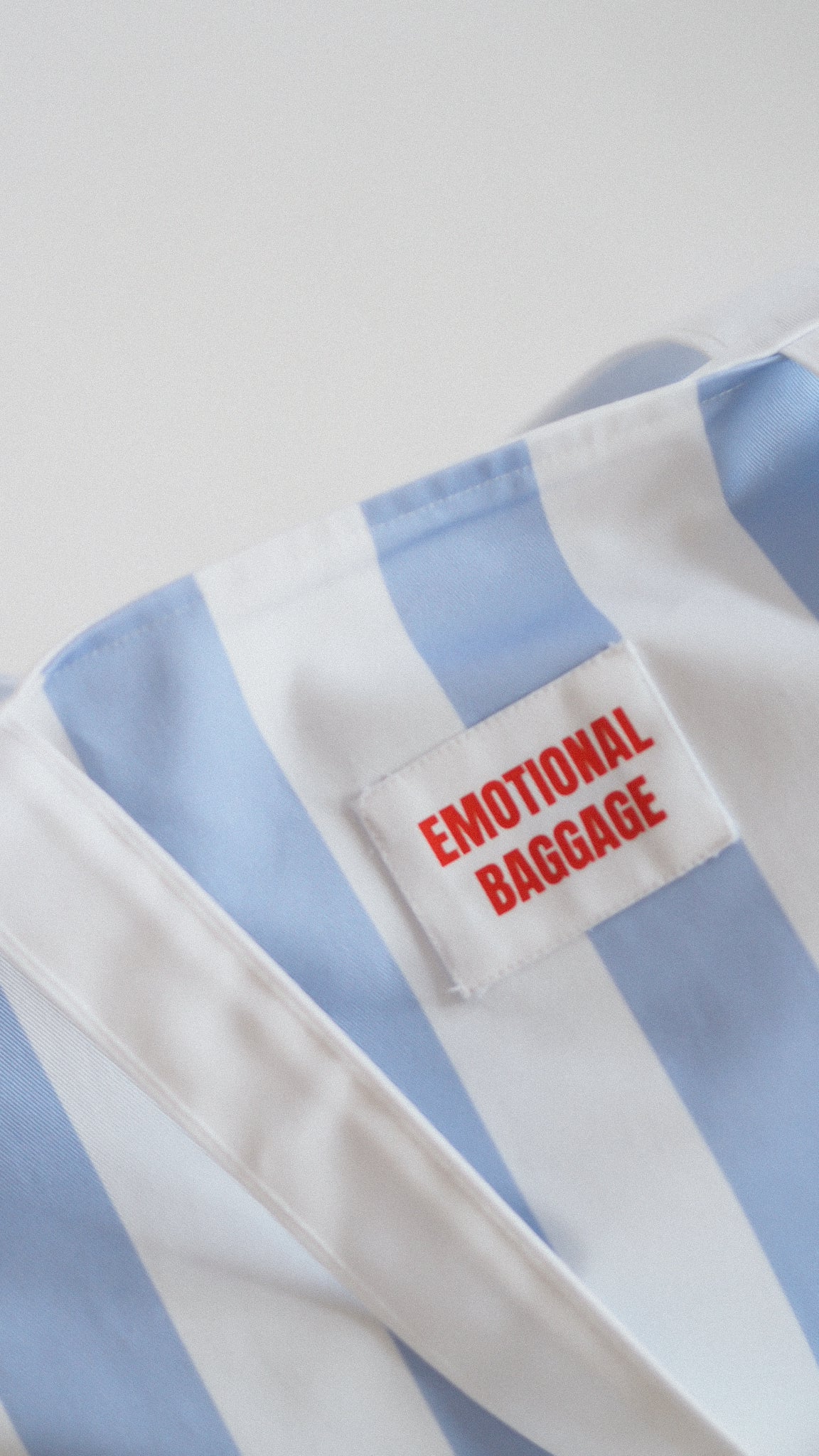 Emotional Baggage Weekender, Light Blue Stripe