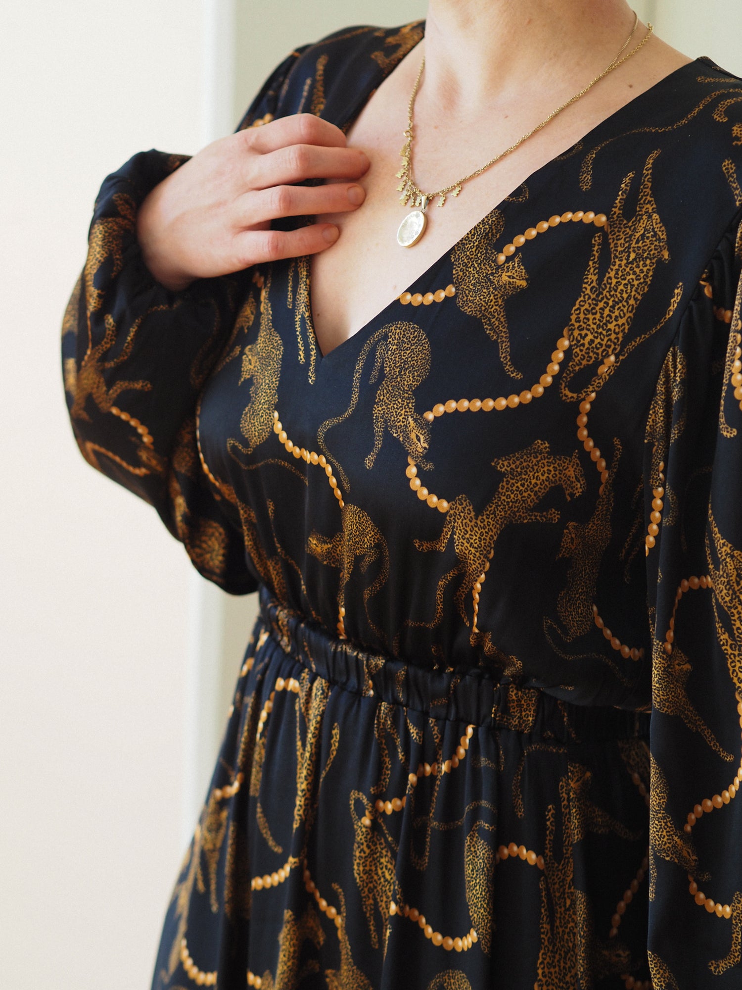 Verity Dress, Pearl Leopard Dark