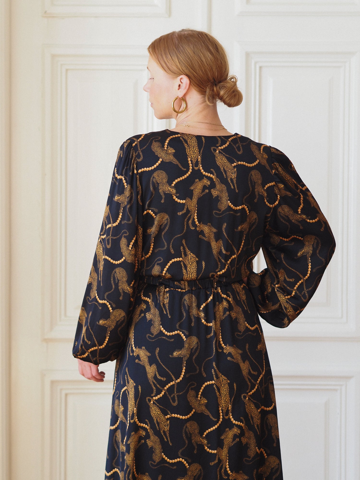 Verity Dress, Pearl Leopard Dark