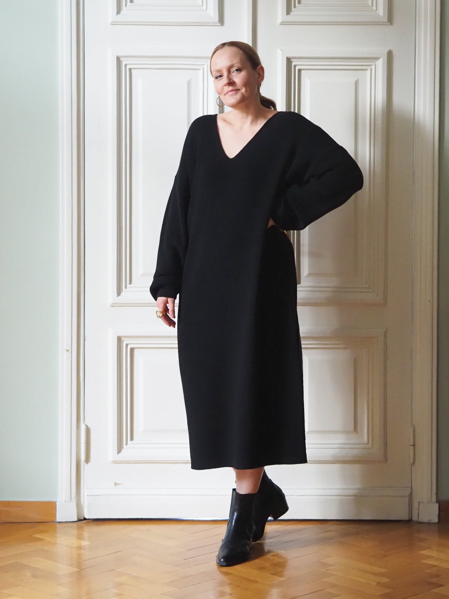 Amara Knit Dress, Black