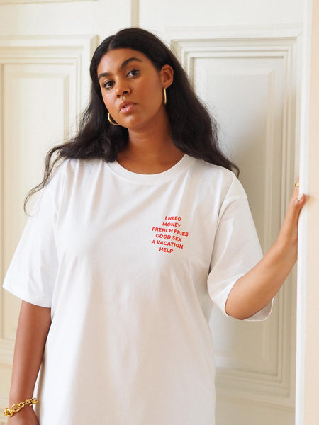 Basic Needs Oversize T-shirt, White – UHANA