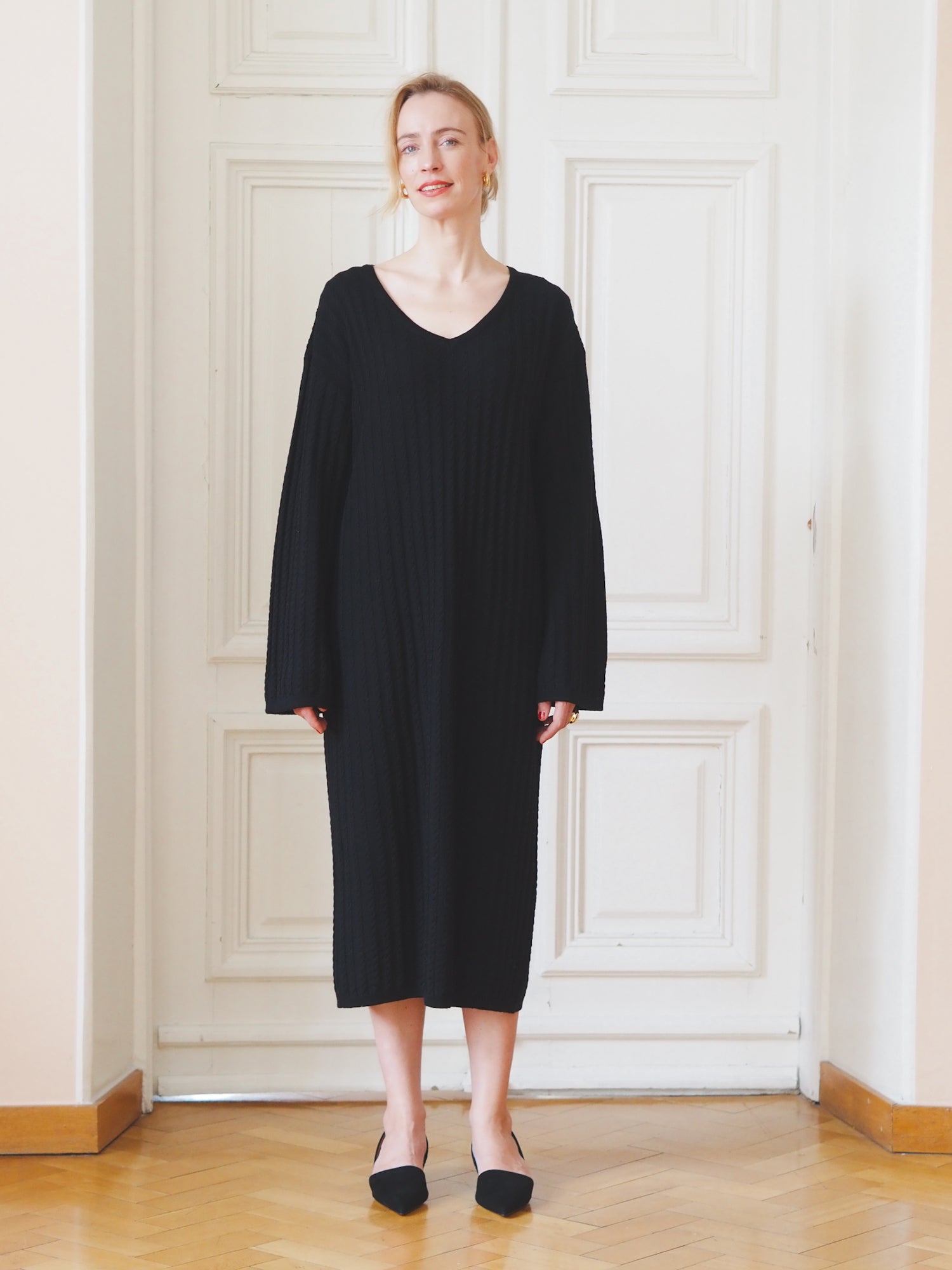 Evermore Knit Dress, Black