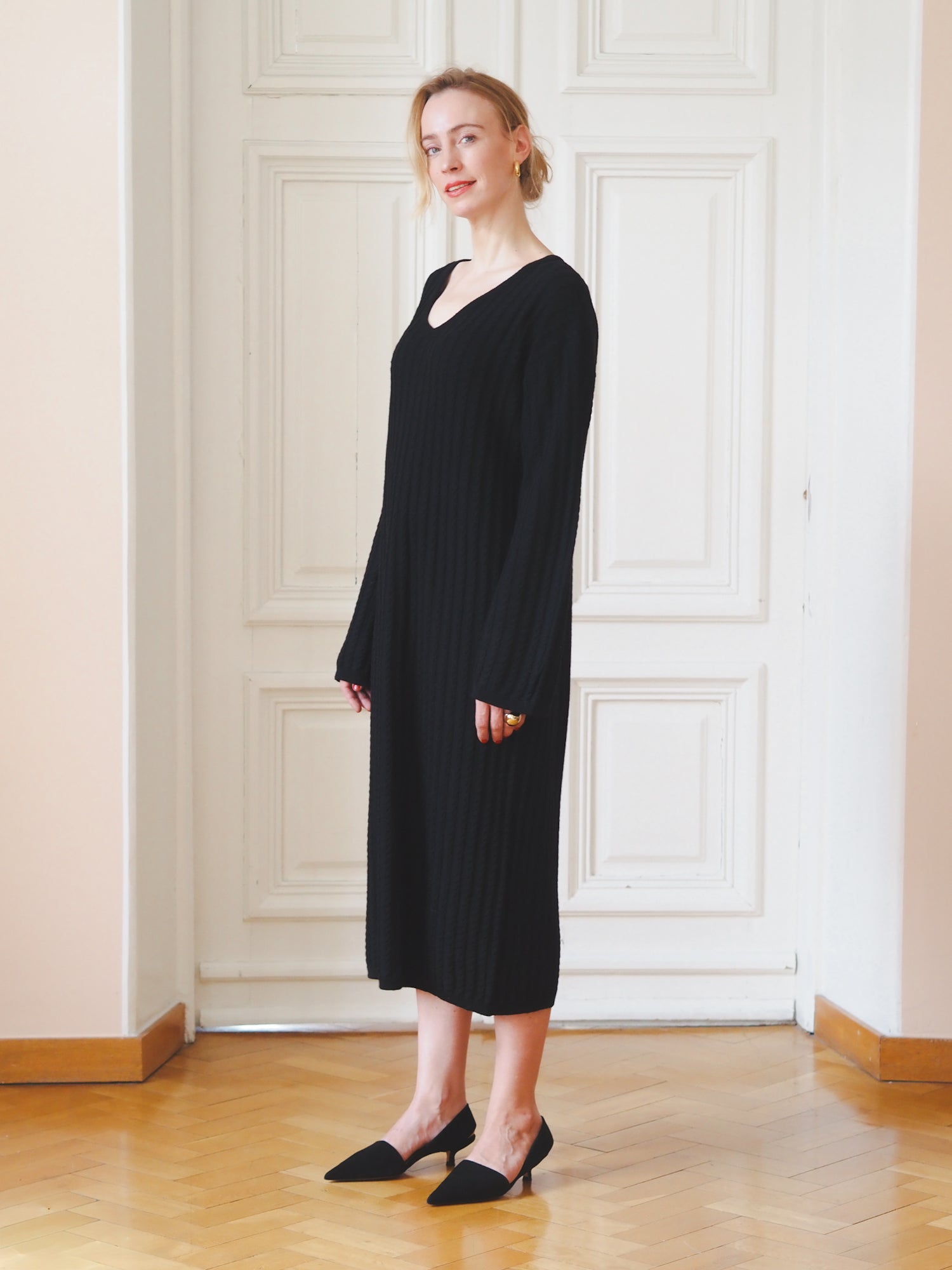 Evermore Knit Dress, Black