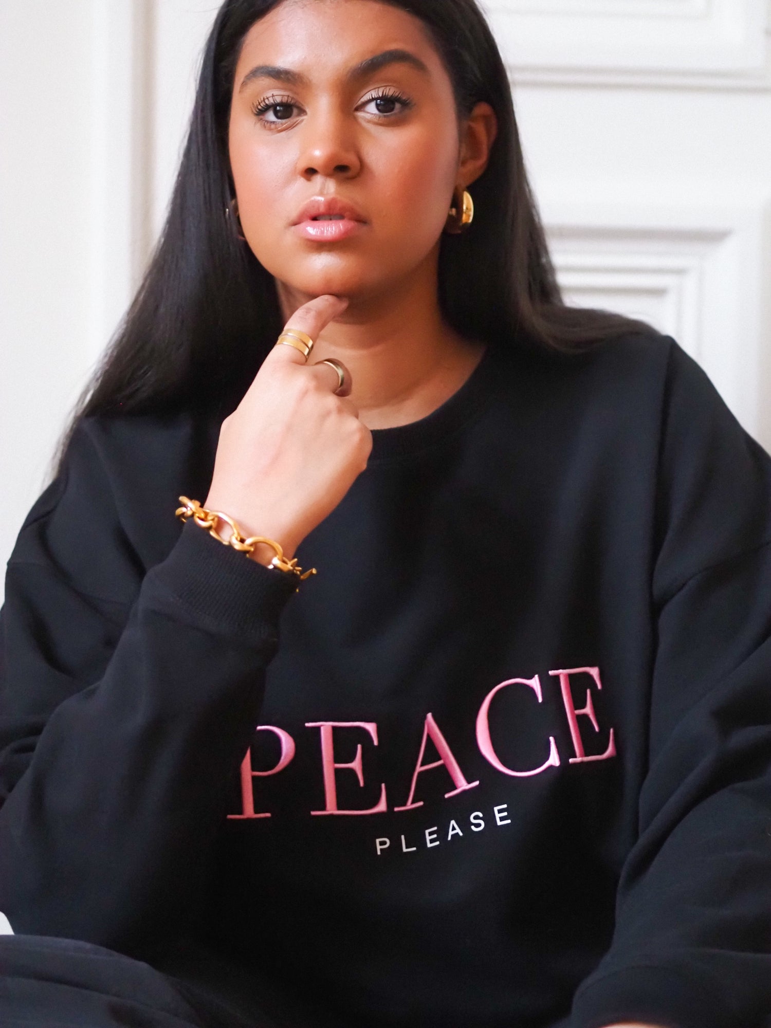 Peace Please Sweatshirt, Black