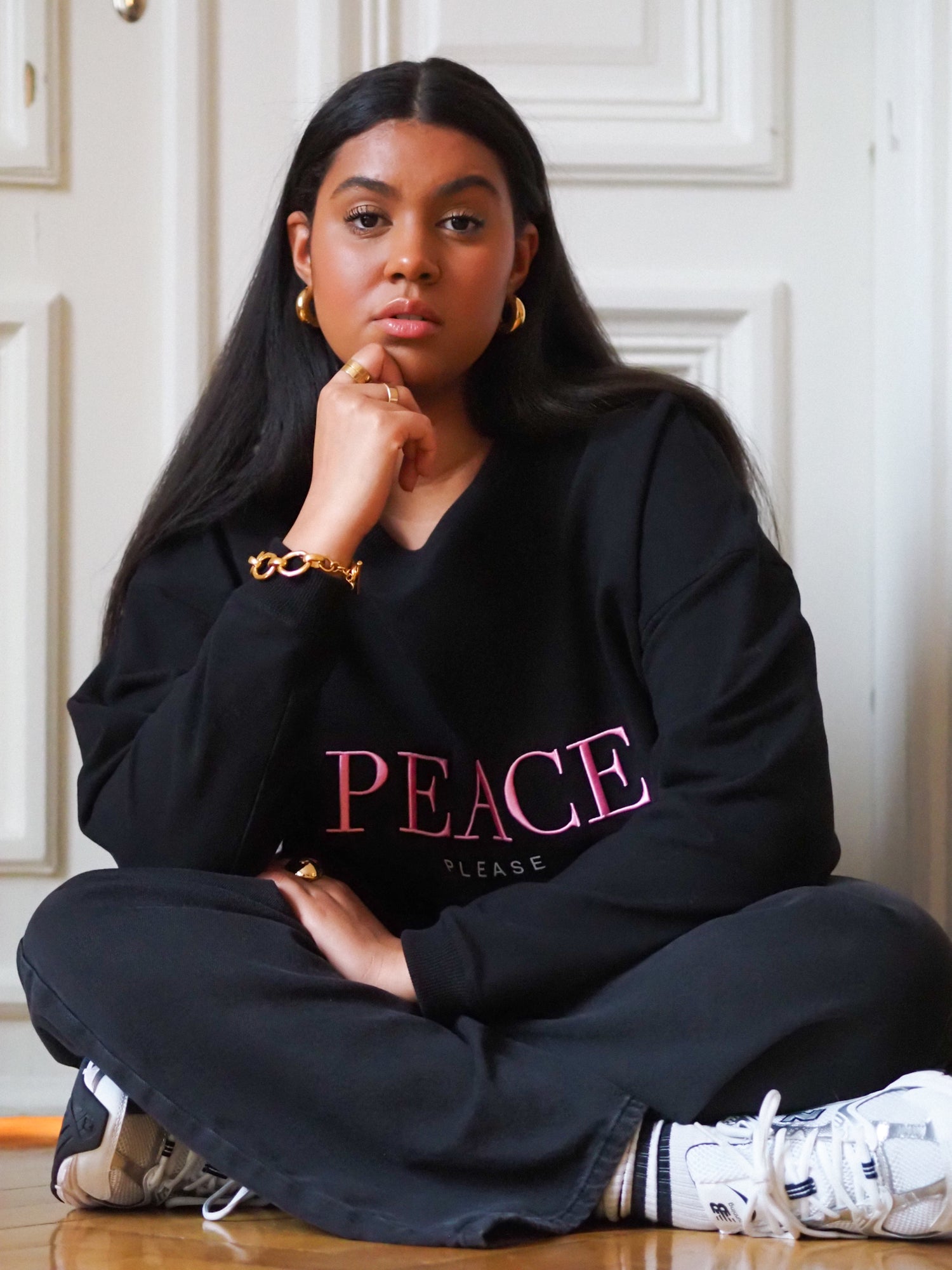 Peace Please Sweatshirt, Black