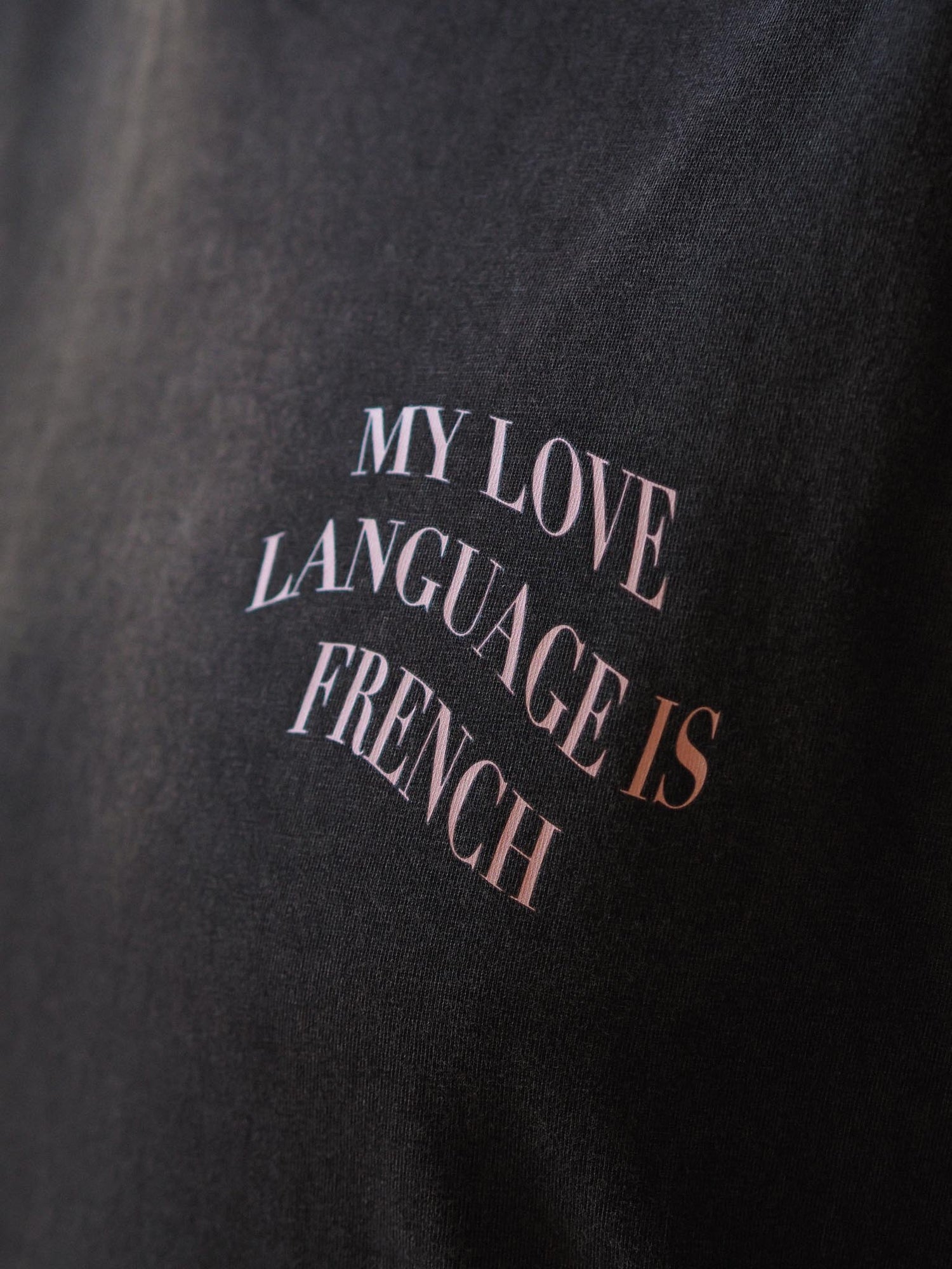 Je T'aime Oversize T-shirt, Stonewashed Black