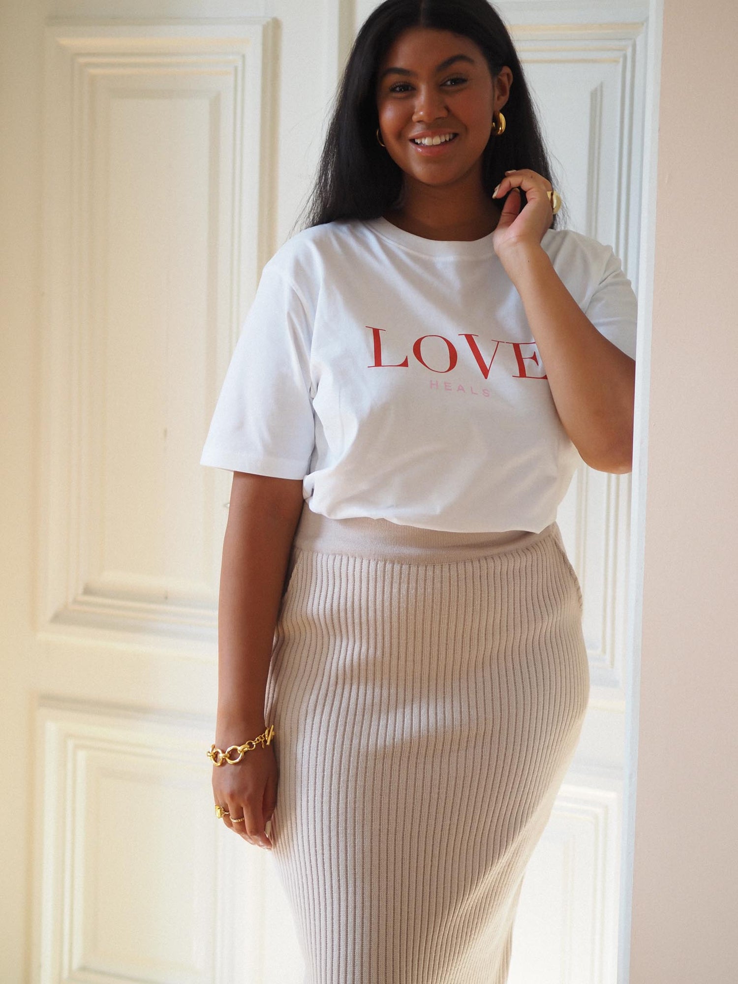 Love Heals Oversize T-shirt, White