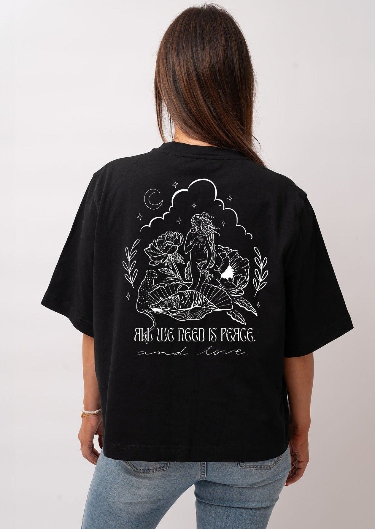 Peace & Love T-shirt, Black