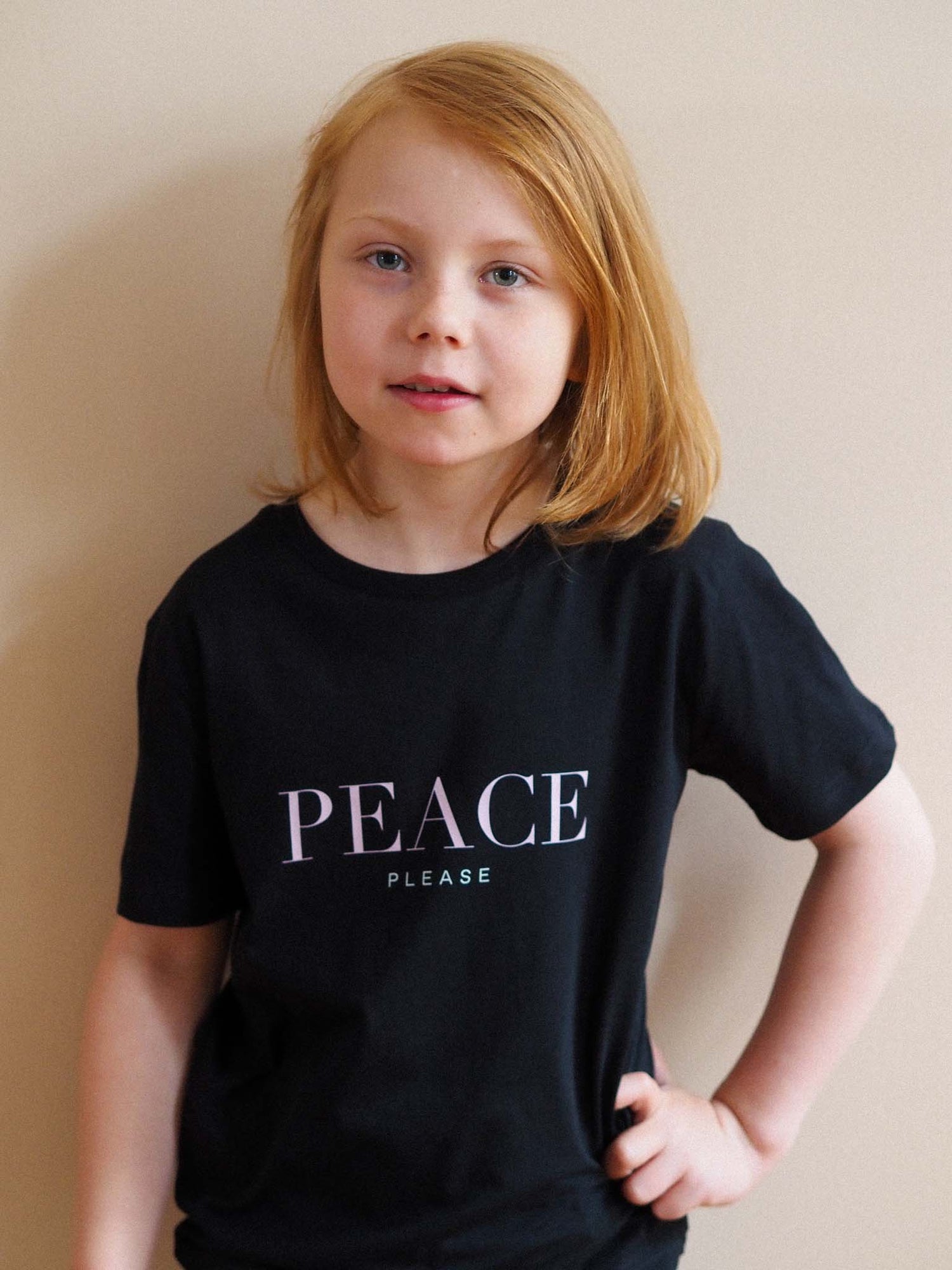 Peace Please Kids T-shirt, Black