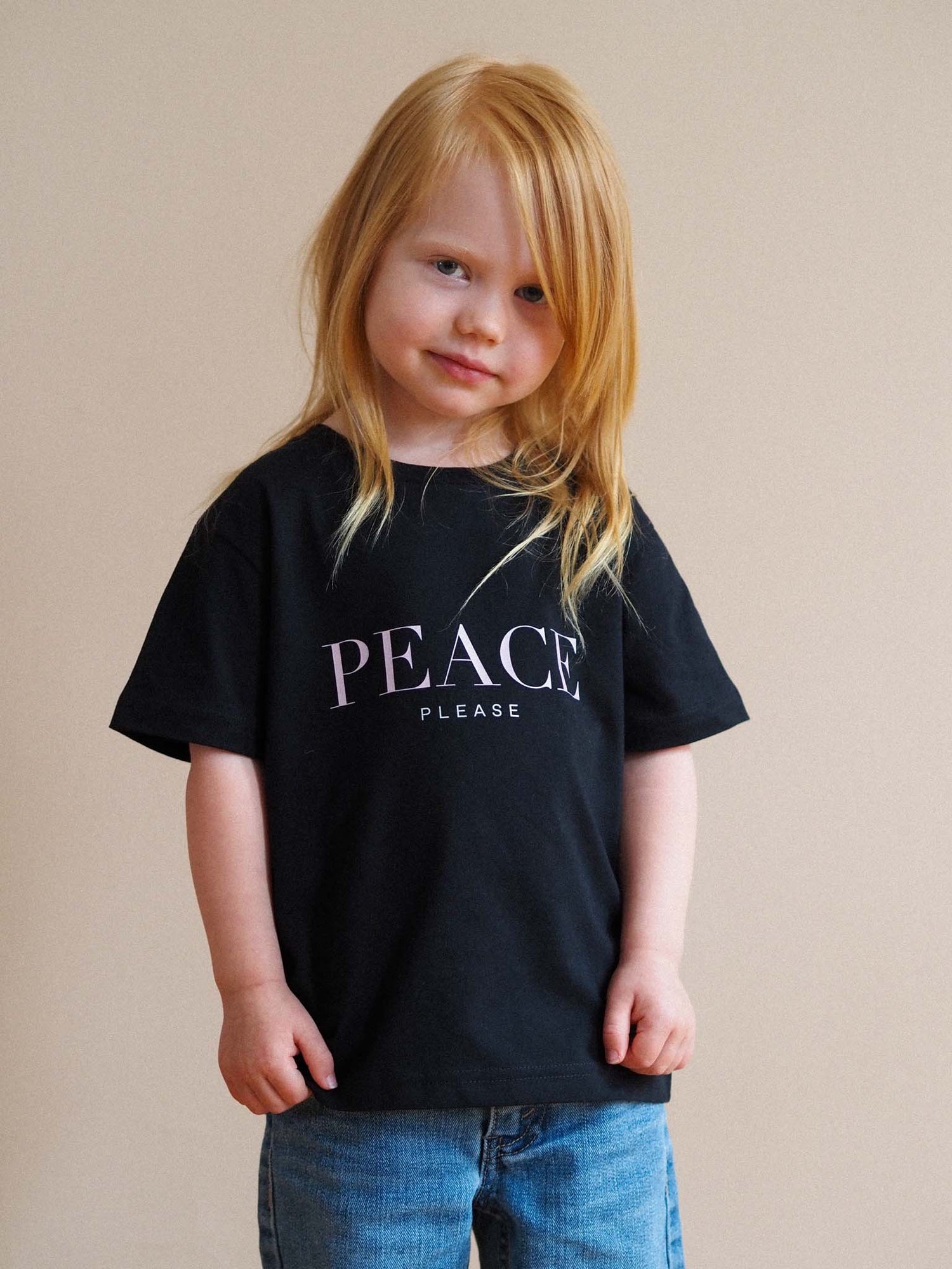 Peace Please Kids T-shirt, Black