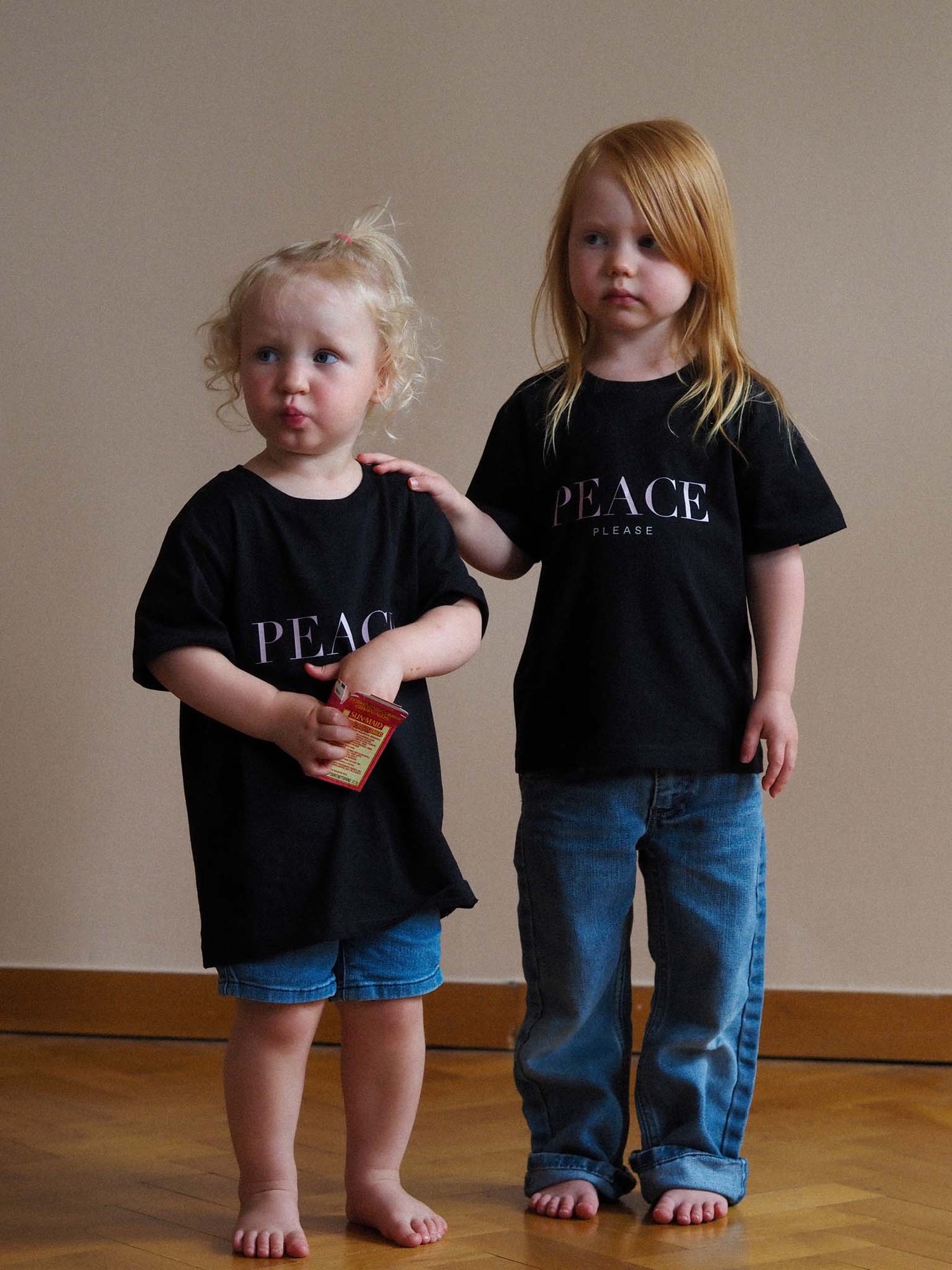 Peace Please Kids T-shirt, Black