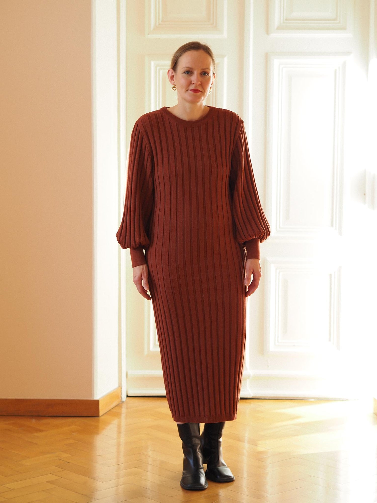 Dreamworld Knit Dress, Maple Syrup