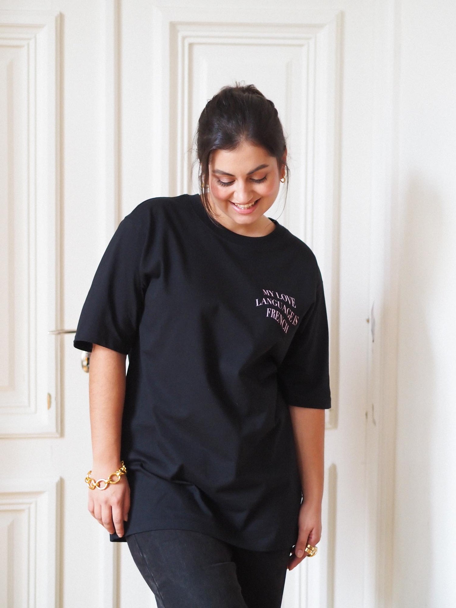 Je T'aime Oversize T-shirt, Black