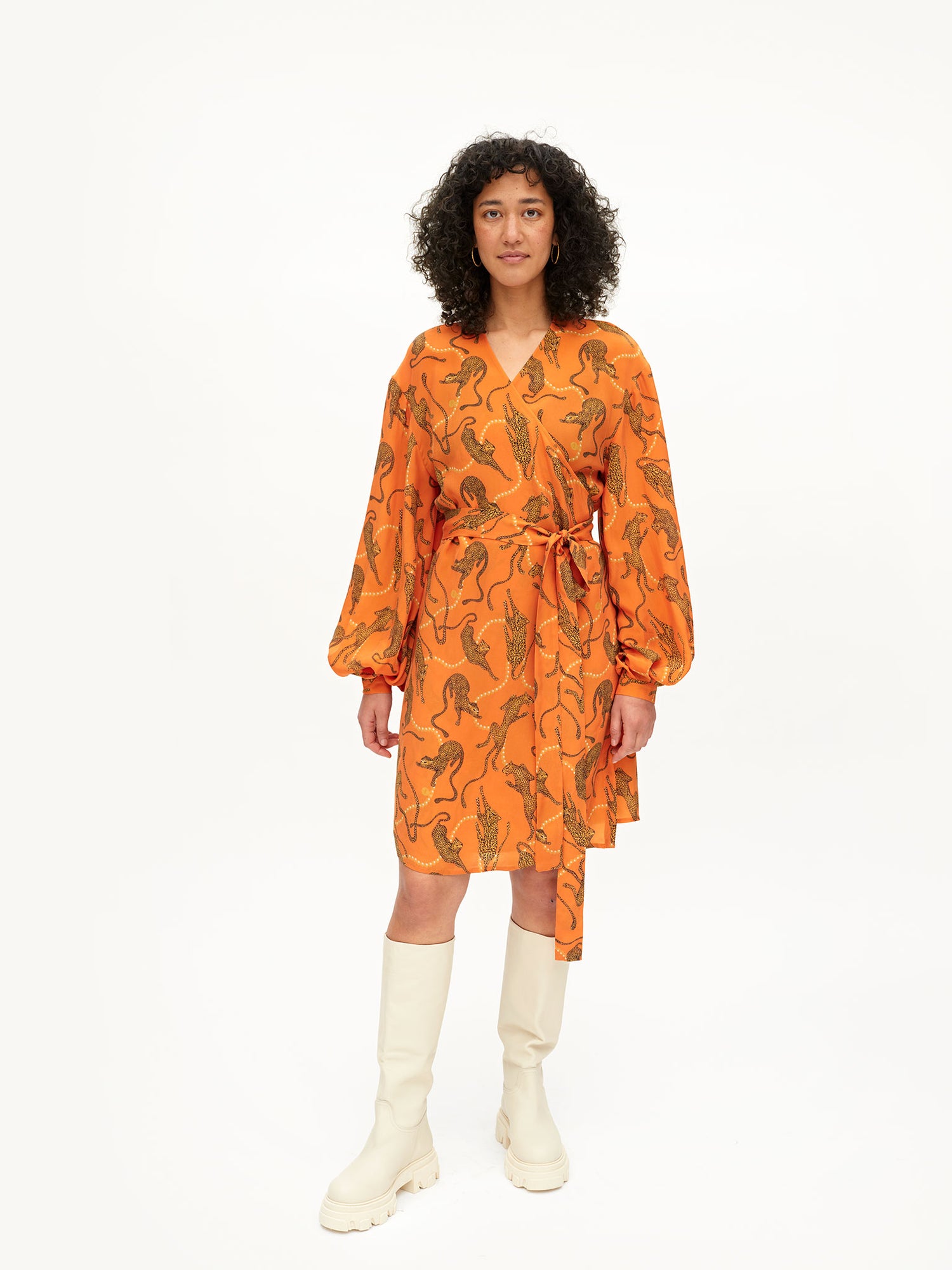 Adore Dress Pearl Leopard Orange