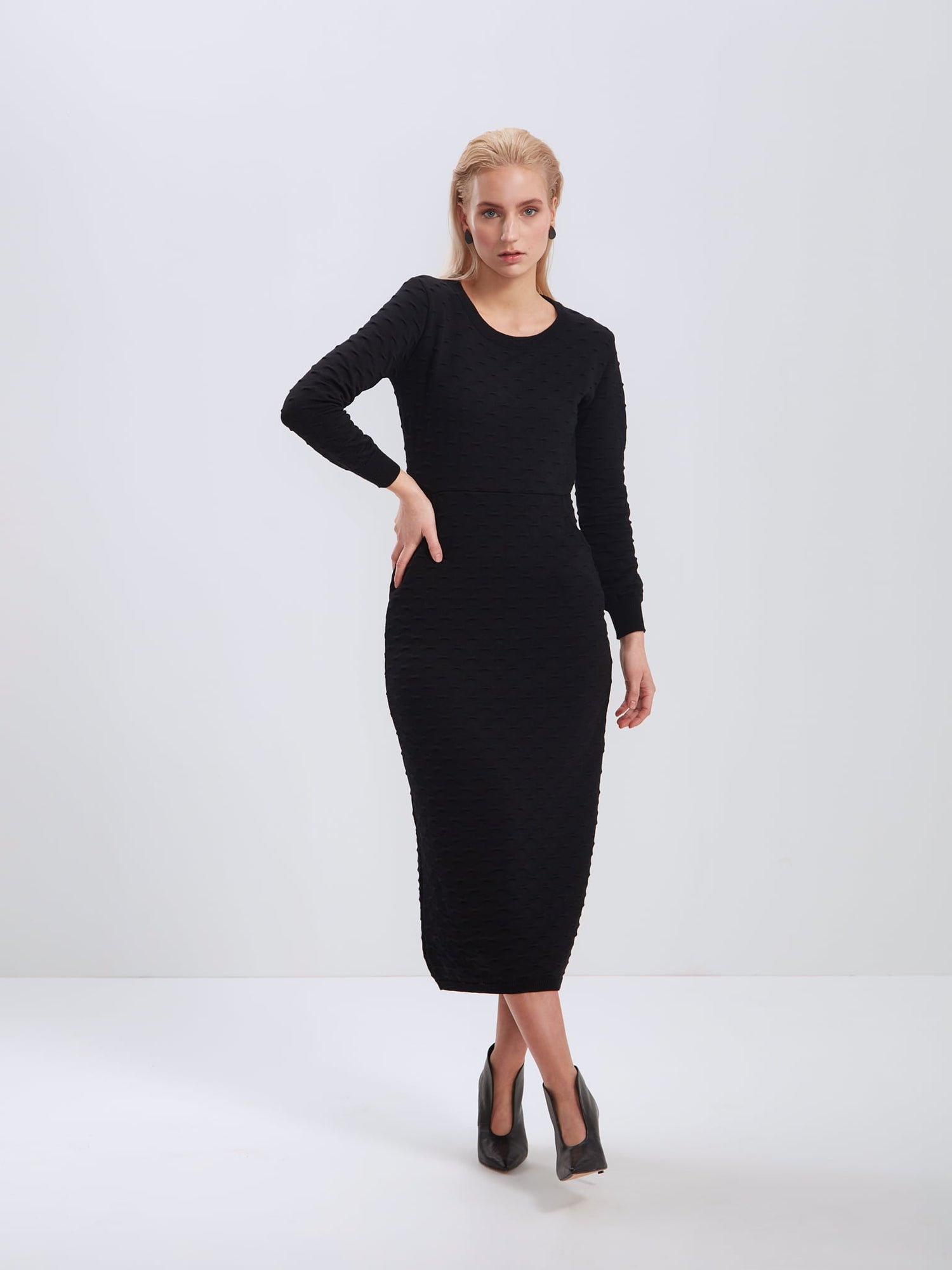 Mirage Knit Dress, Black