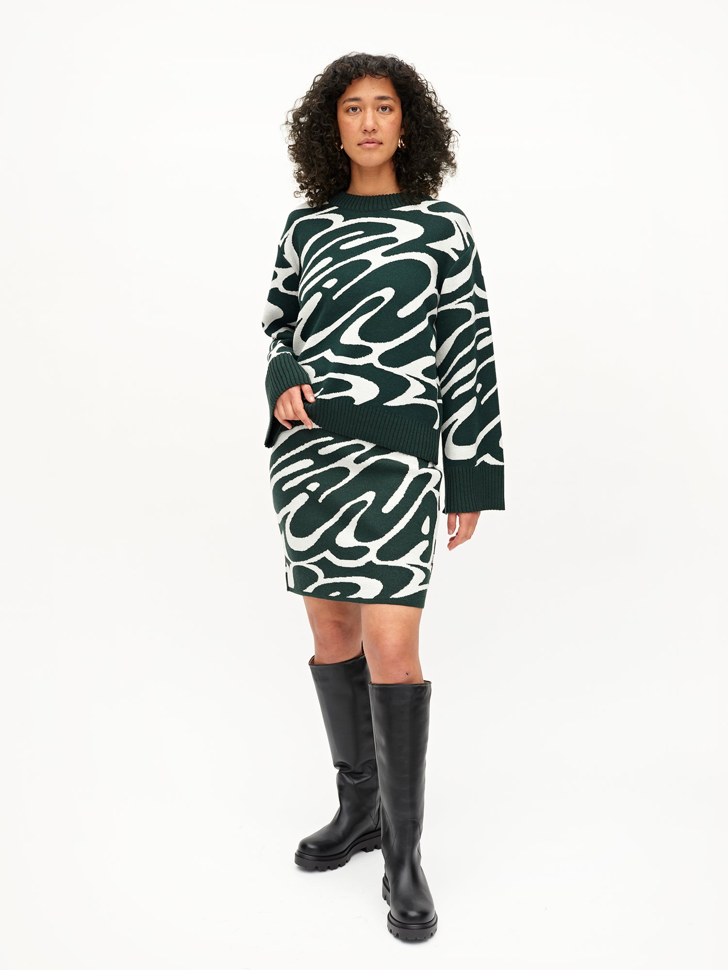 Vibrant Knit Skirt, Surreal Green