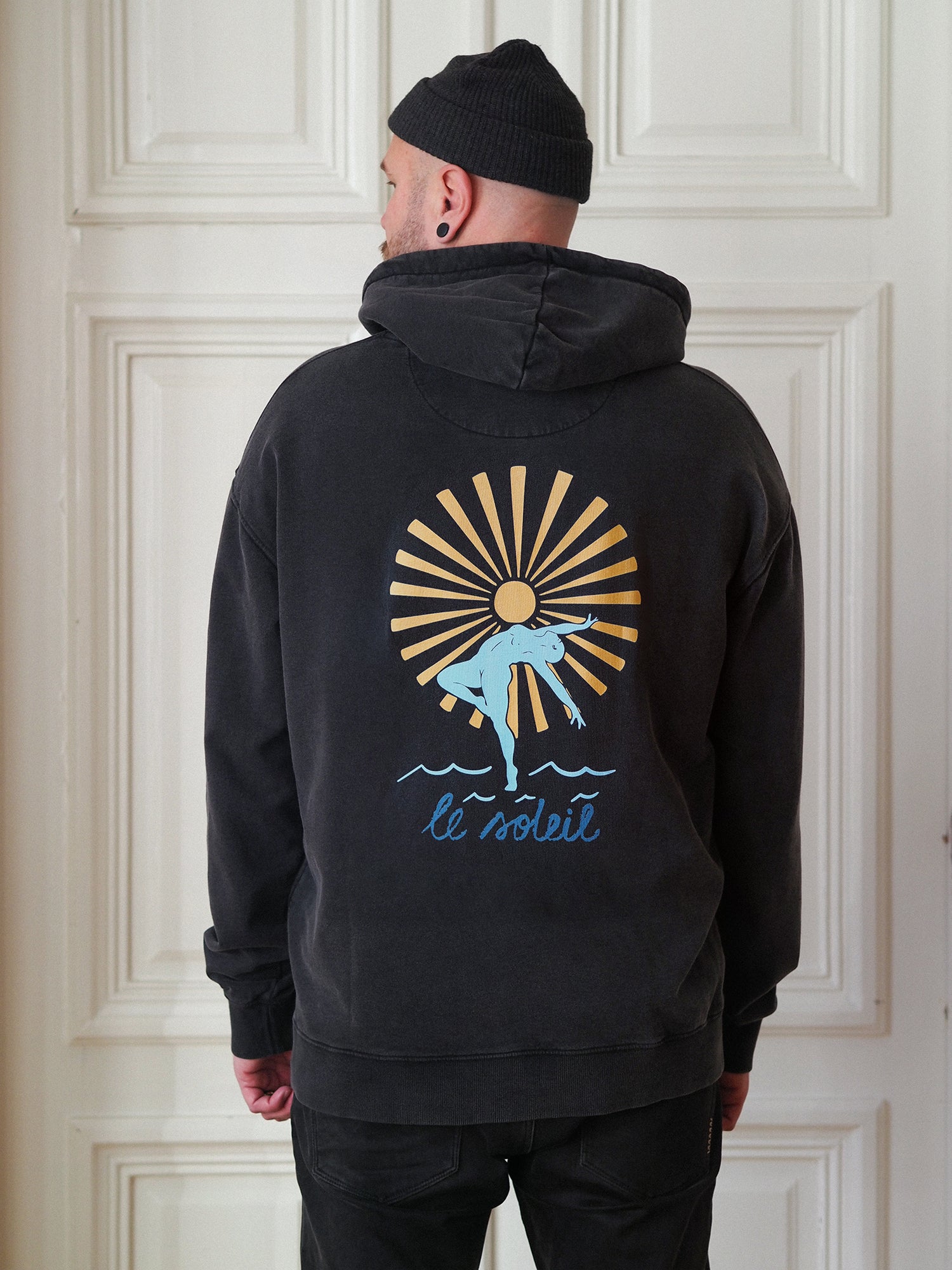 Le Soleil Hoodie, Stonewashed Black