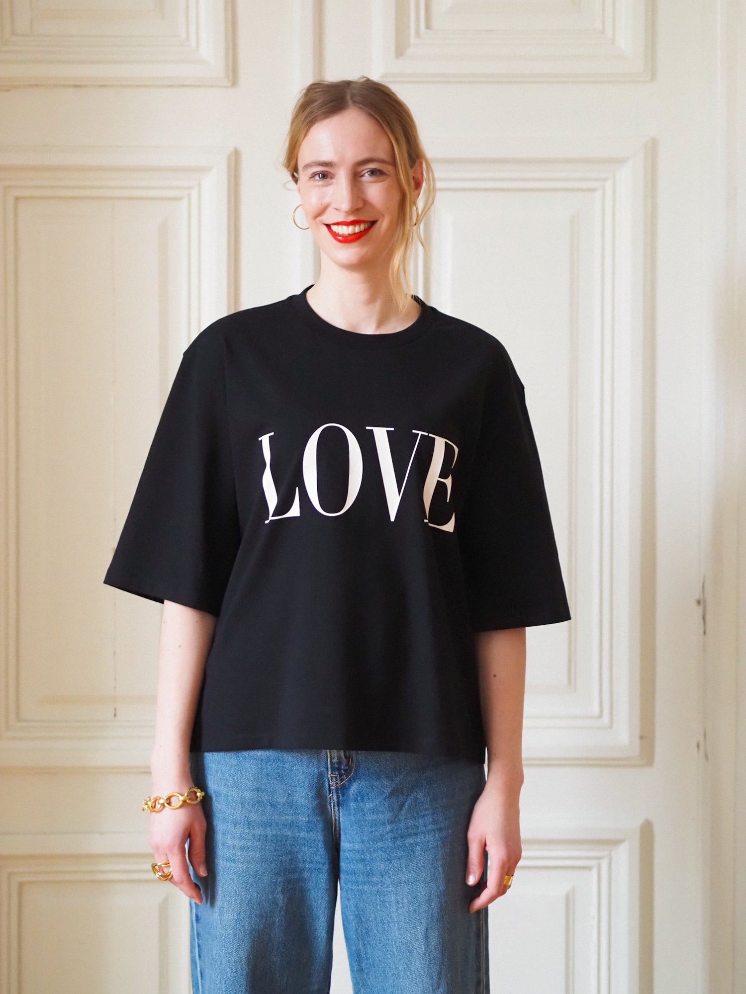 Love Boxy Tee, Black