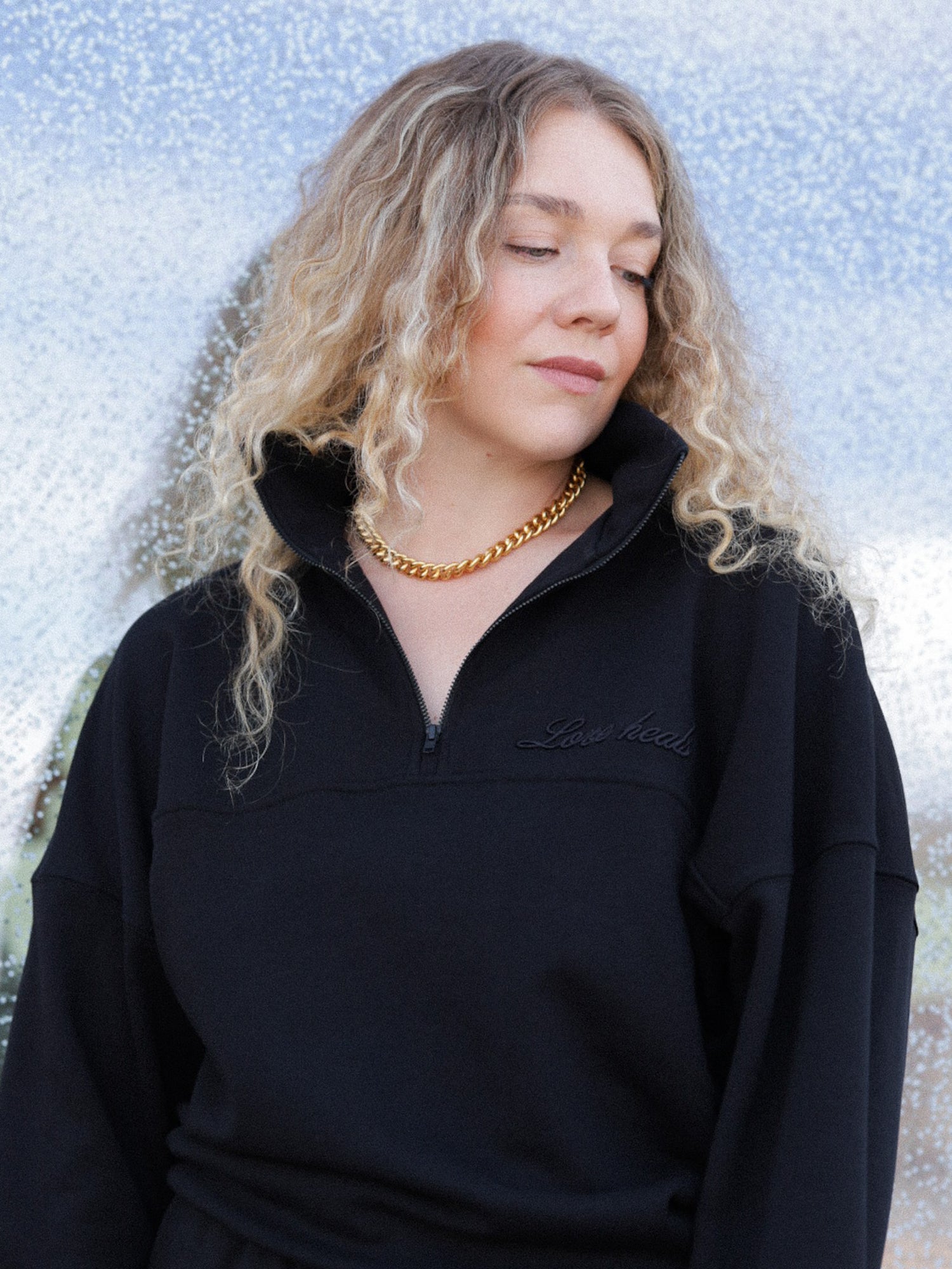 Half Zip Sweatshirt 'Love Heals', Black