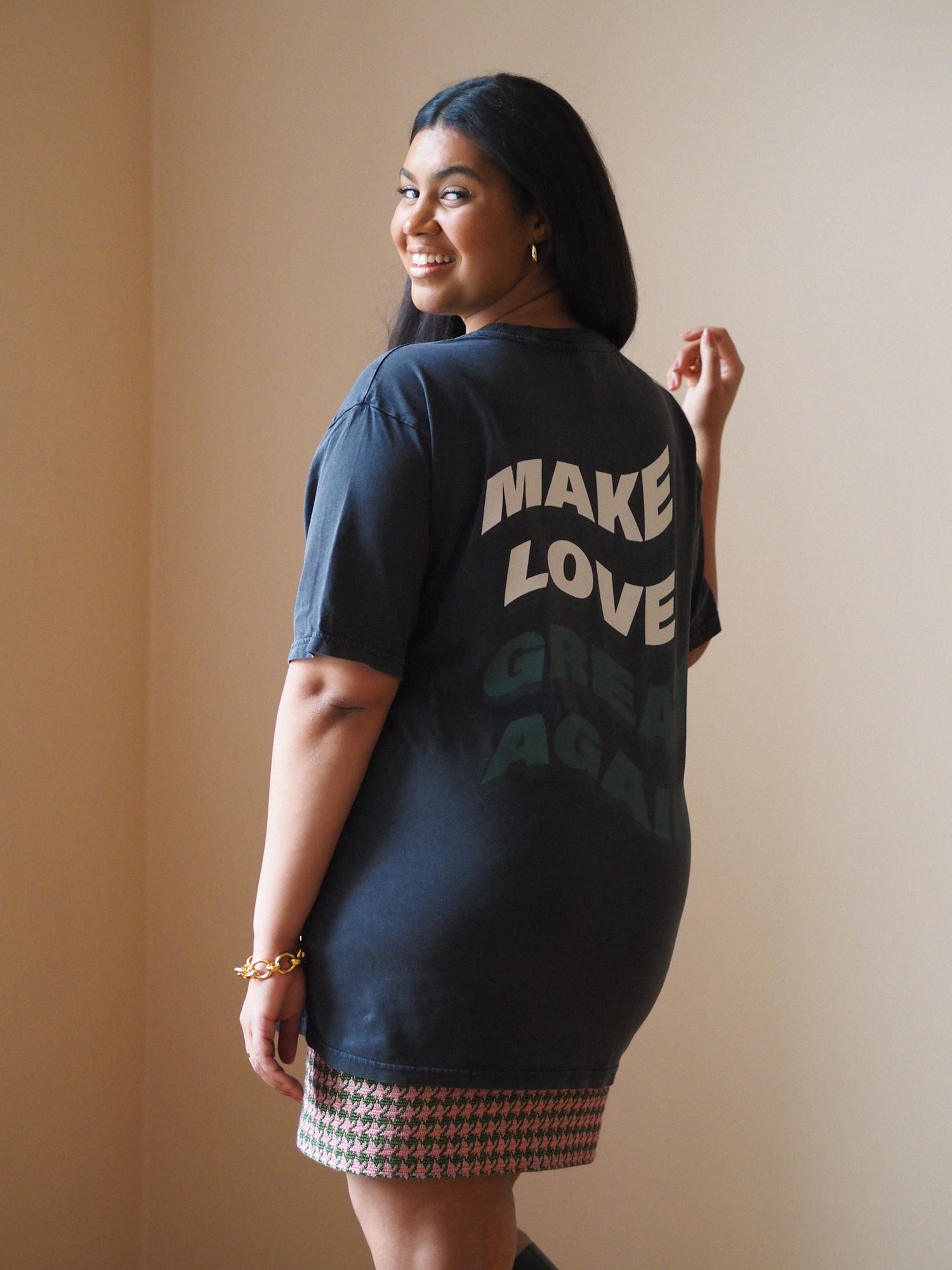 Make Love Great Again Oversize T-shirt, Stonewashed Black