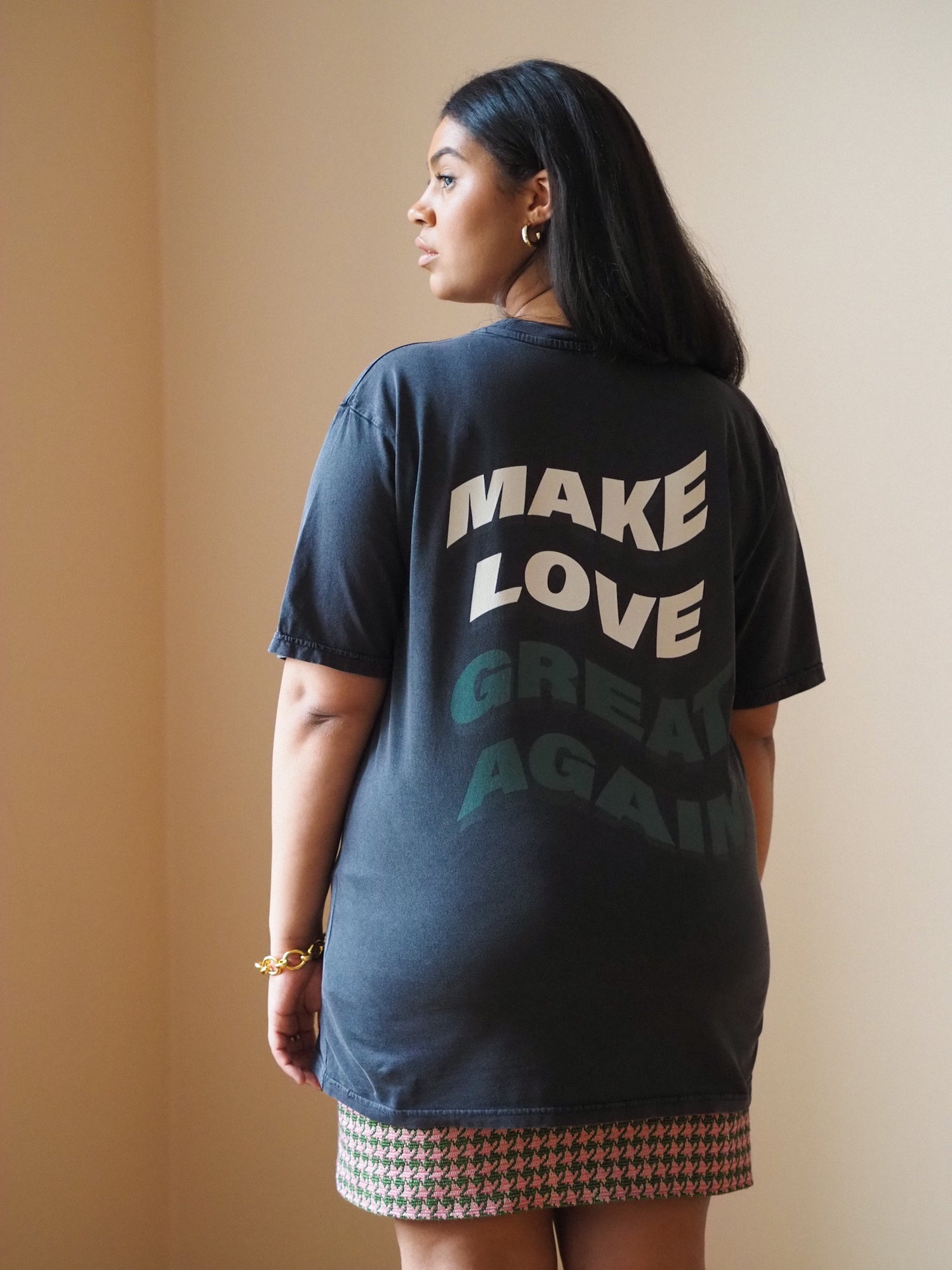 Make Love Great Again Oversize T-shirt, Stonewashed Black