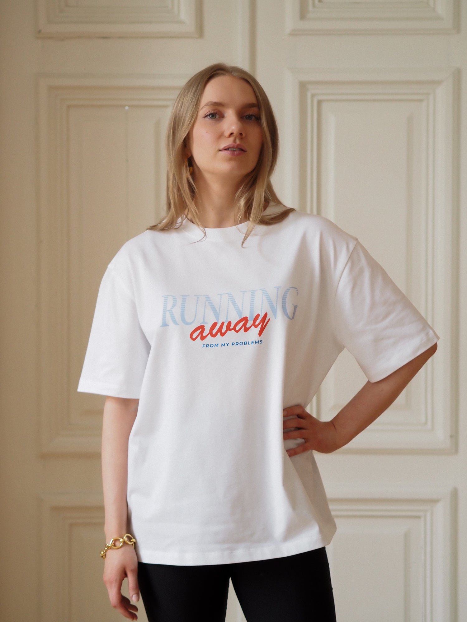 Running Signature Tee, White