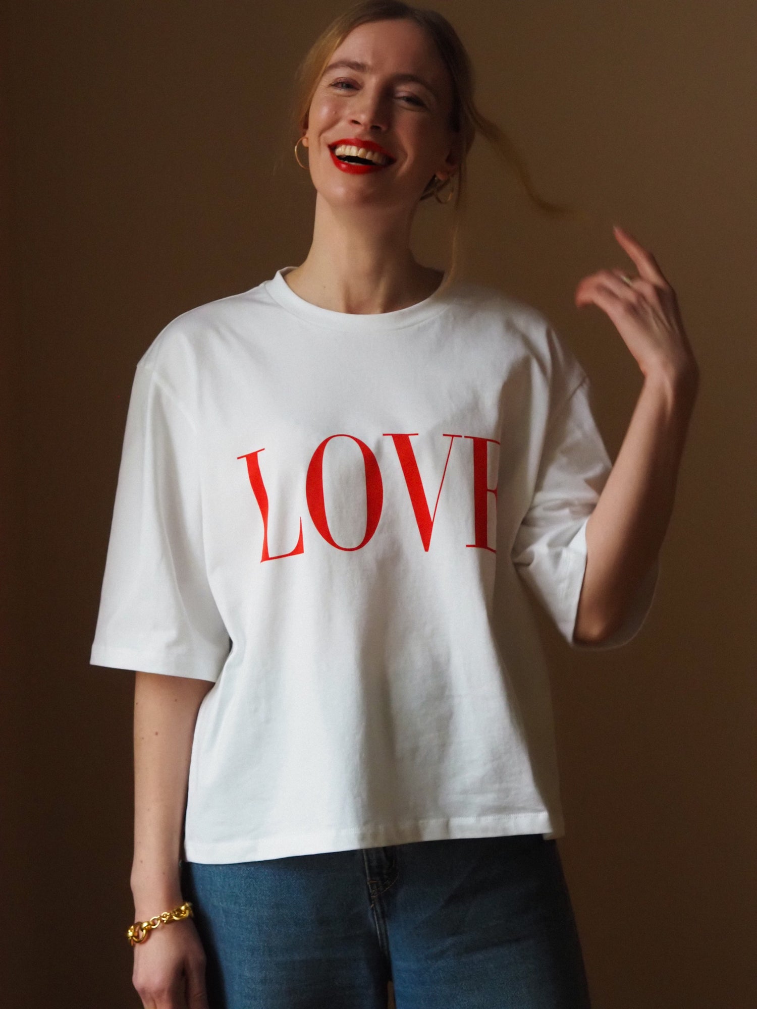 Love Boxy Tee, White