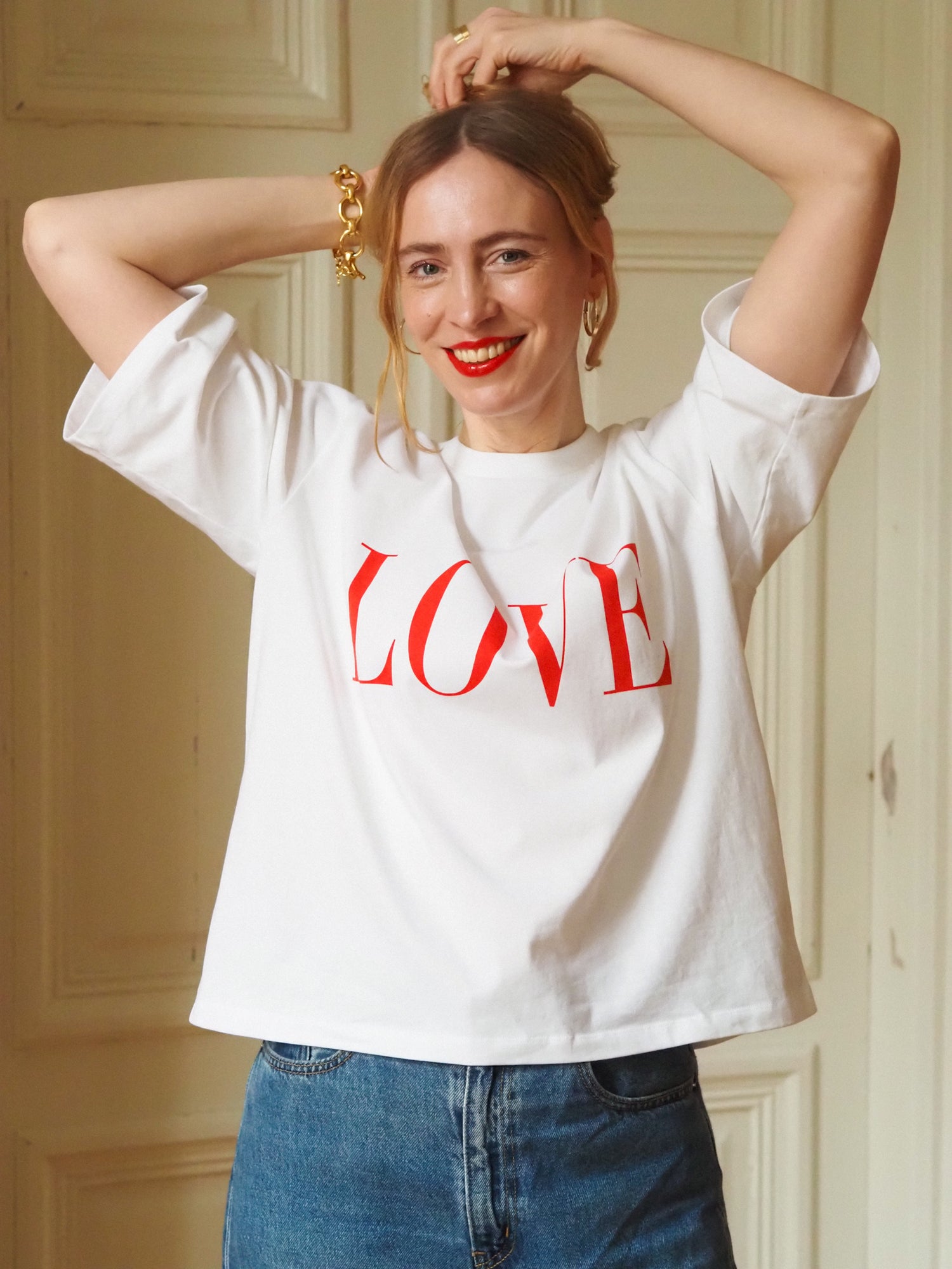 Love Boxy Tee, White