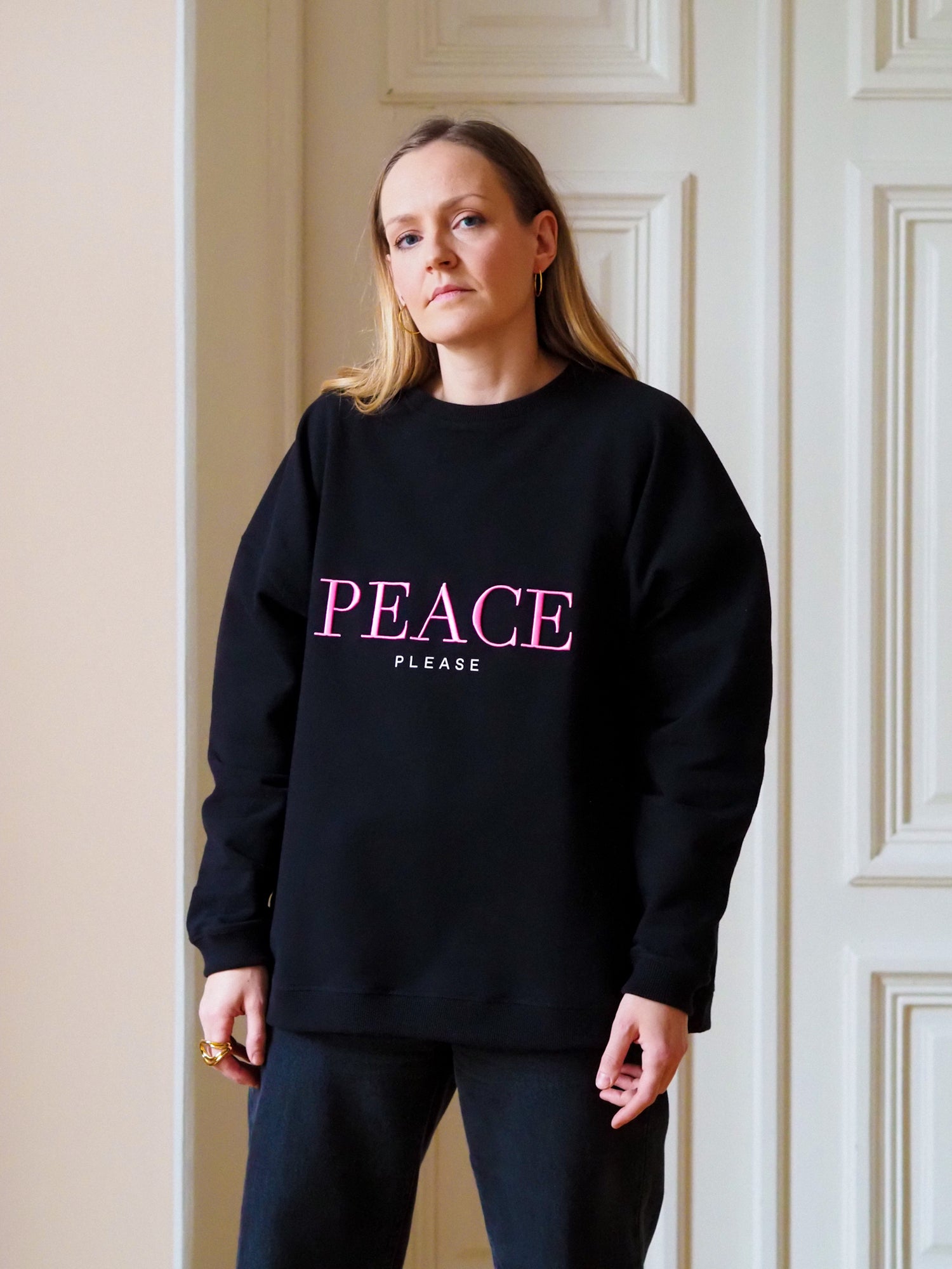 Peace Please Sweatshirt, Black