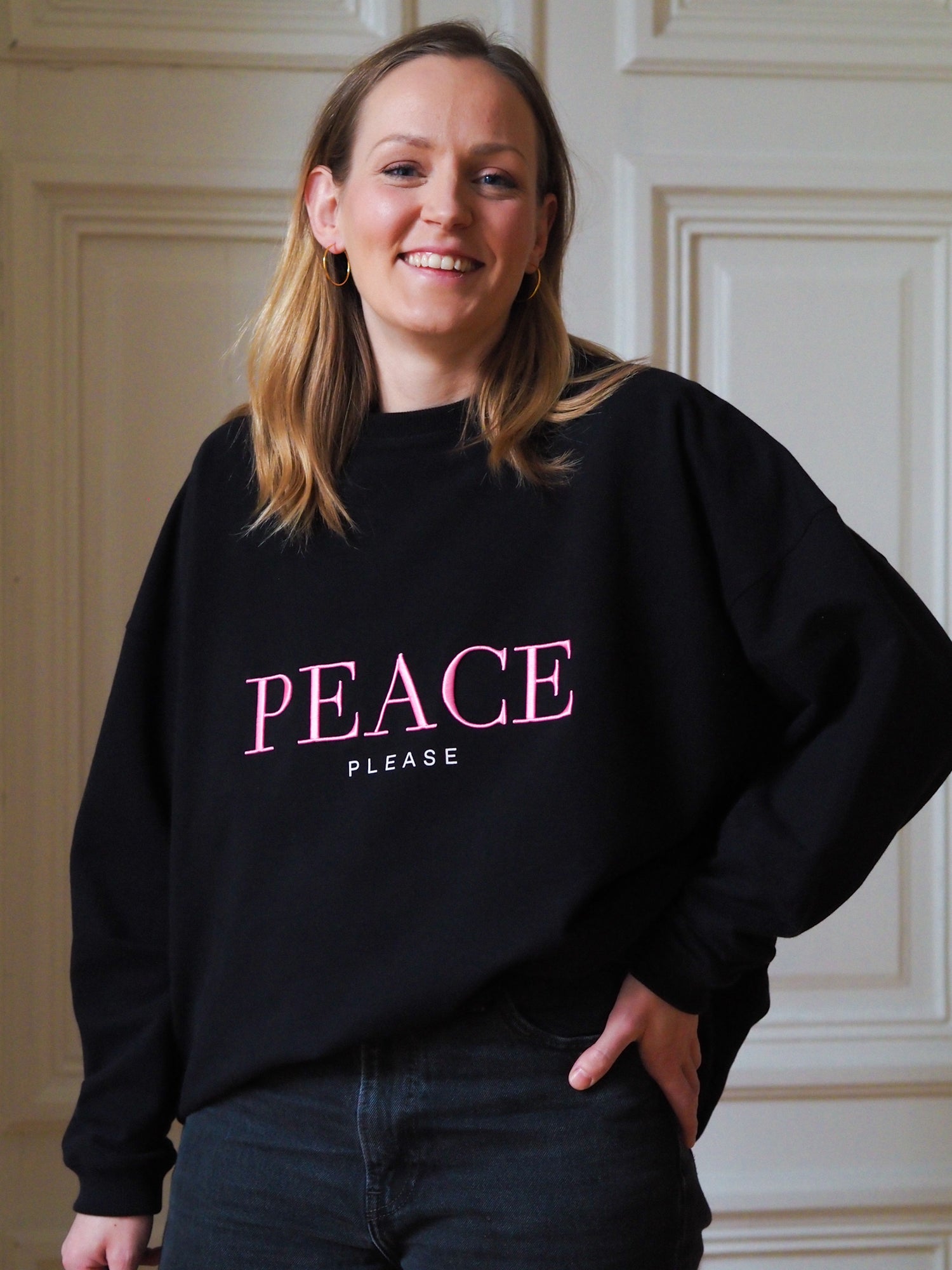 Peace Please Sweatshirt, Black