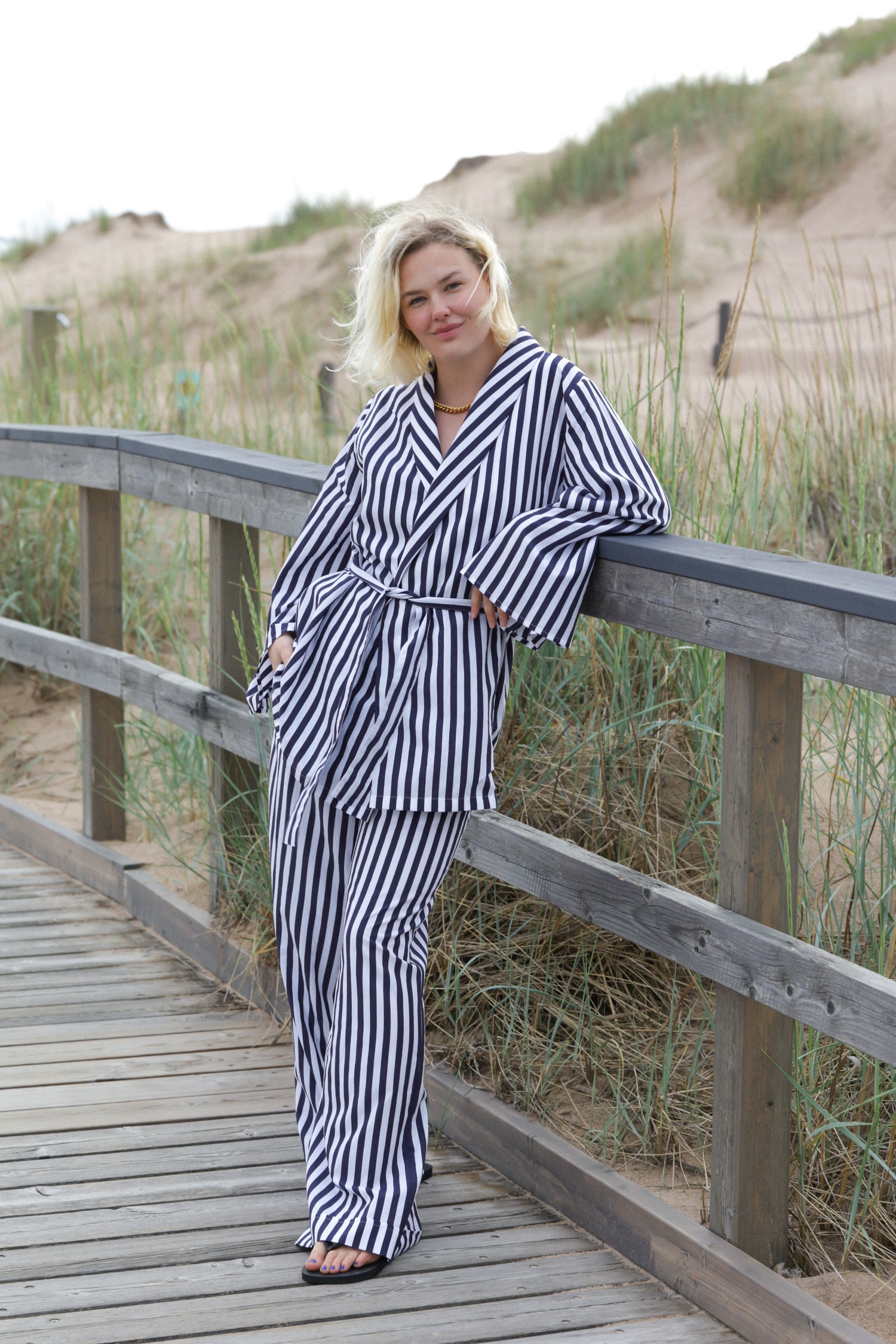 Verve Jacket, Navy Stripe