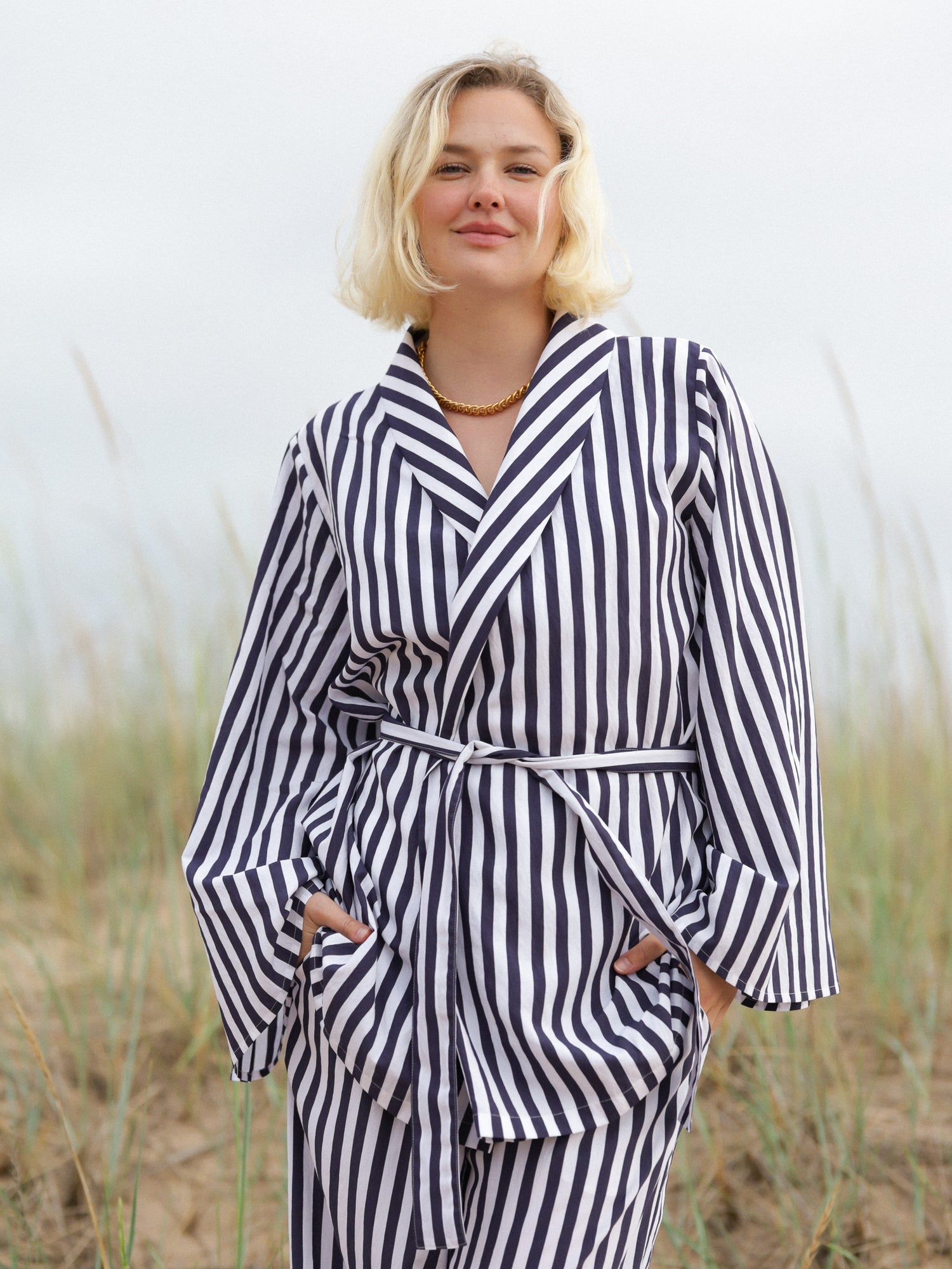 Verve Jacket, Navy Stripe
