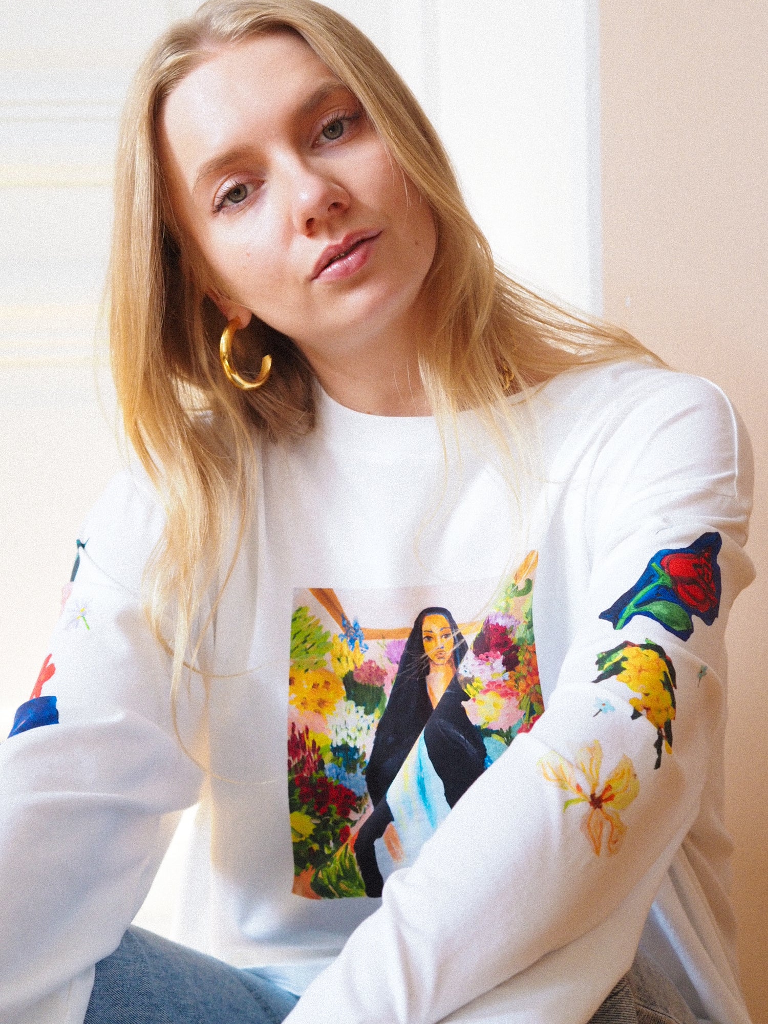 Uhana x Laura Annala Long Sleeve T-shirt, White