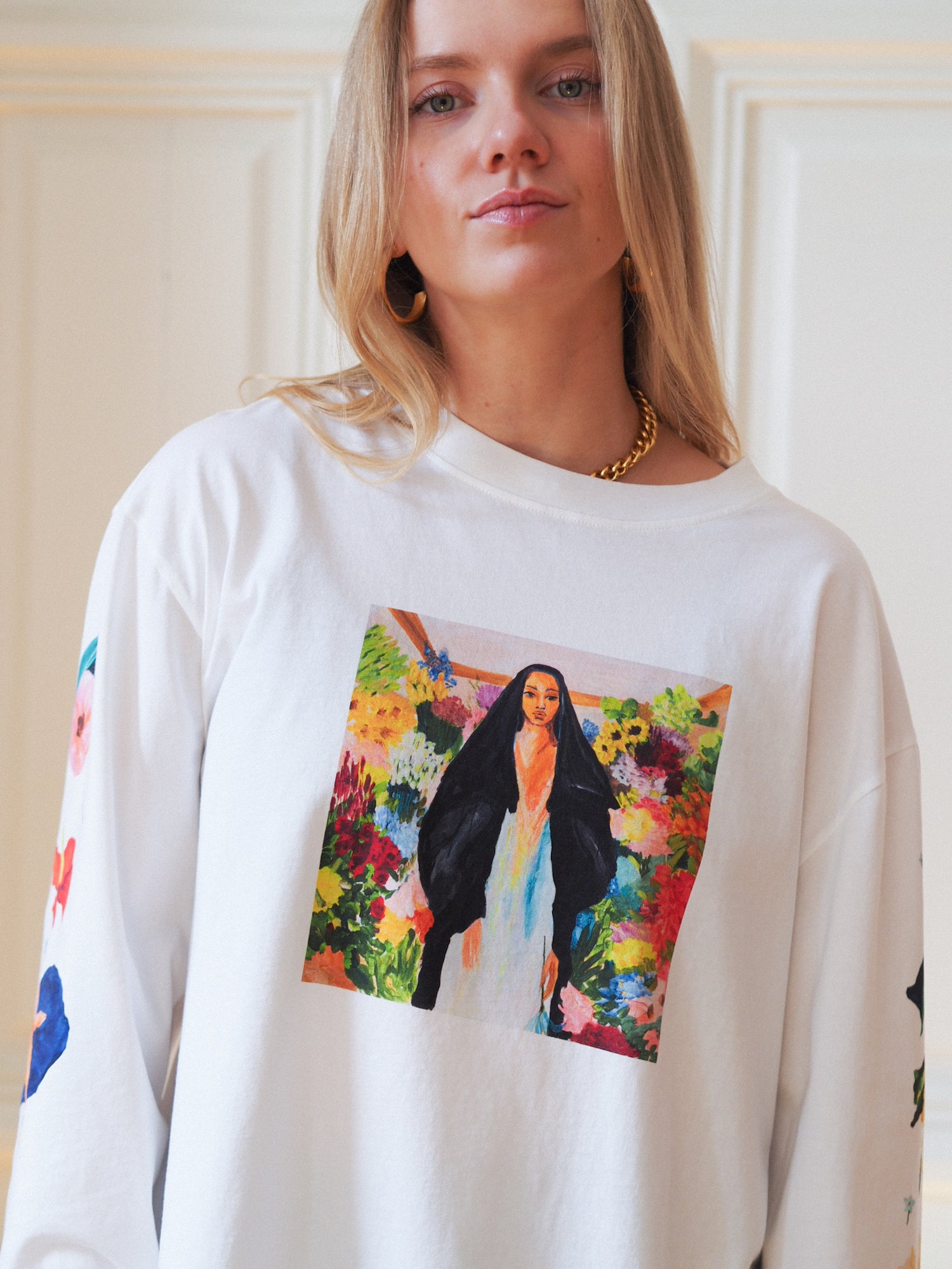 Uhana x Laura Annala Long Sleeve T-shirt, White